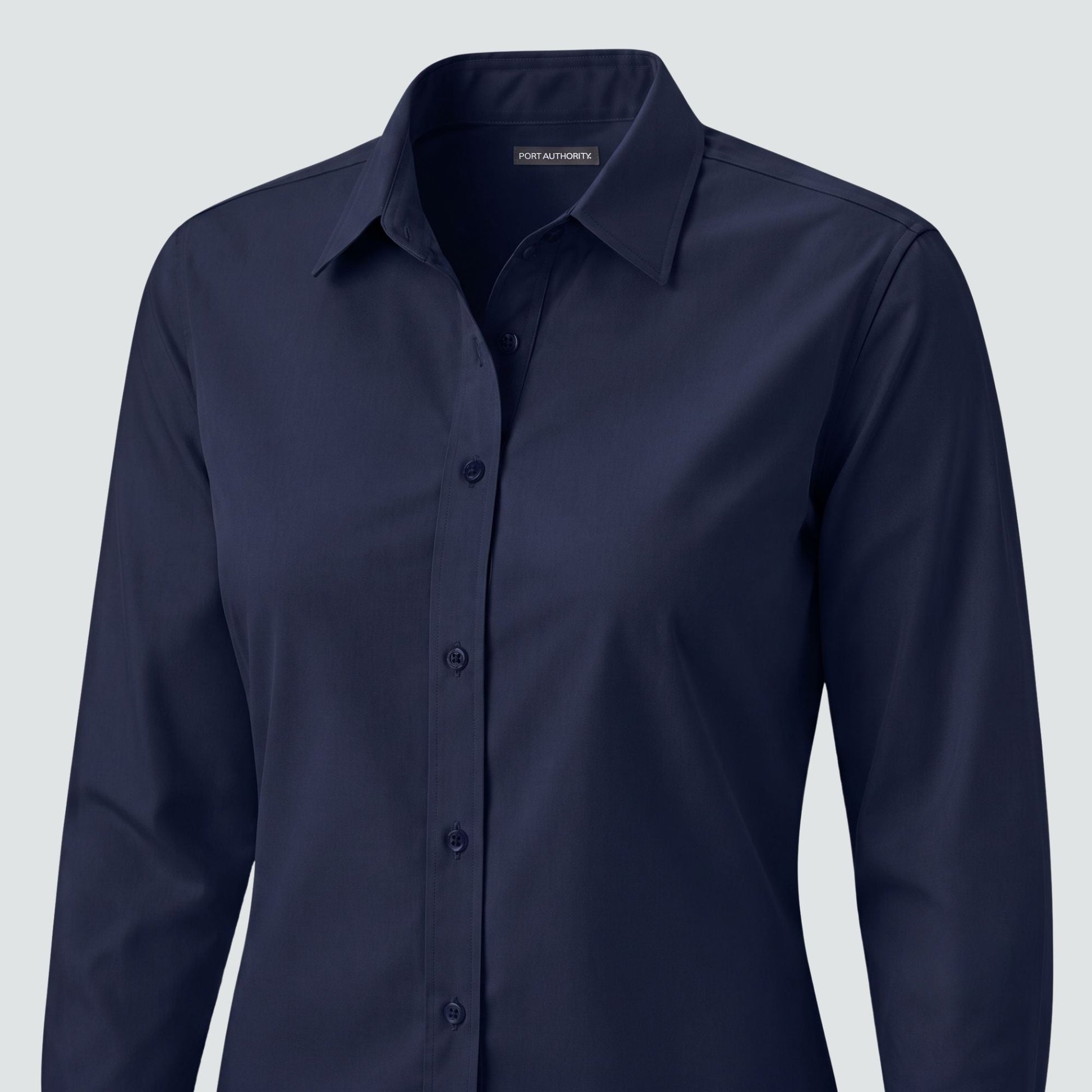 D&J women's perfect fit dress shirts - Navy - embroidery - C Print USA