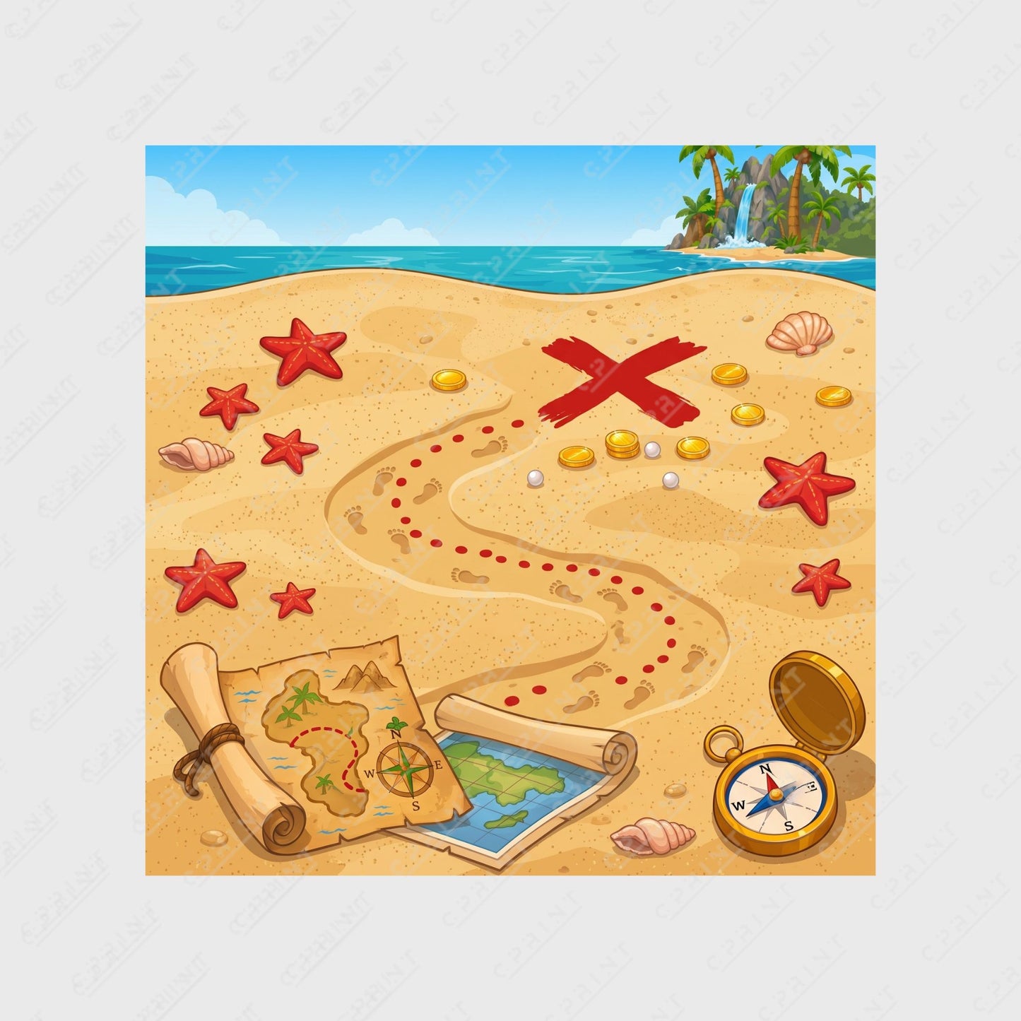 Pirate Adventure Printed Party Floor Decals for Event