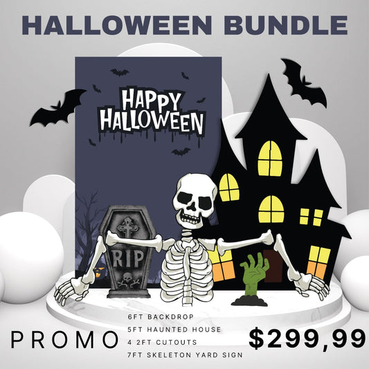 Halloween Grey with Backdrop with Skeleton - C Print USA