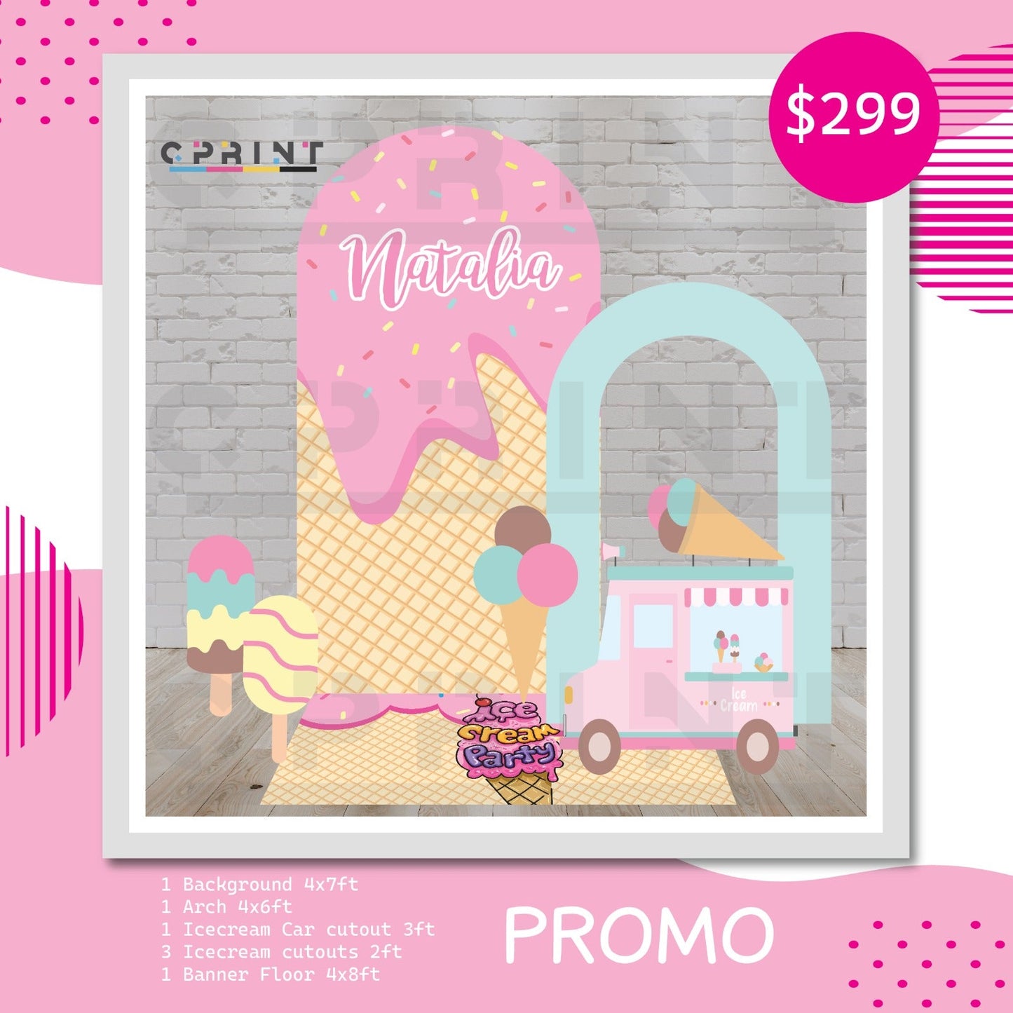 Ice Cream Themed Party Bundle Design - C Print USA