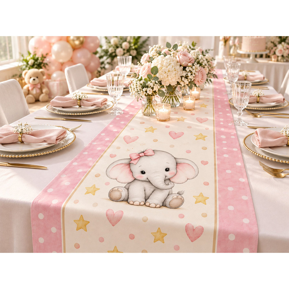 Little Elephant Event Table Runner - C Print USA