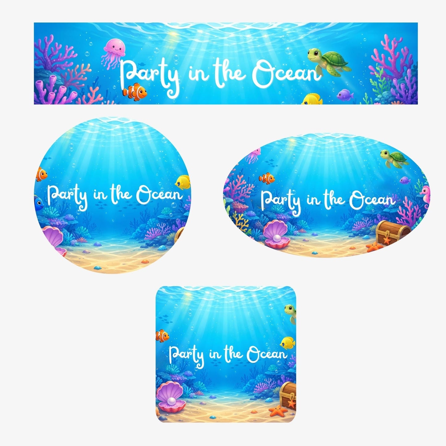 Ocean Adventure- Customize Water Bottles Stickers - C Print USA