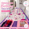 Personalized Birthday Table Set 1 Tabble runner + Water bottle labels - C Print USA