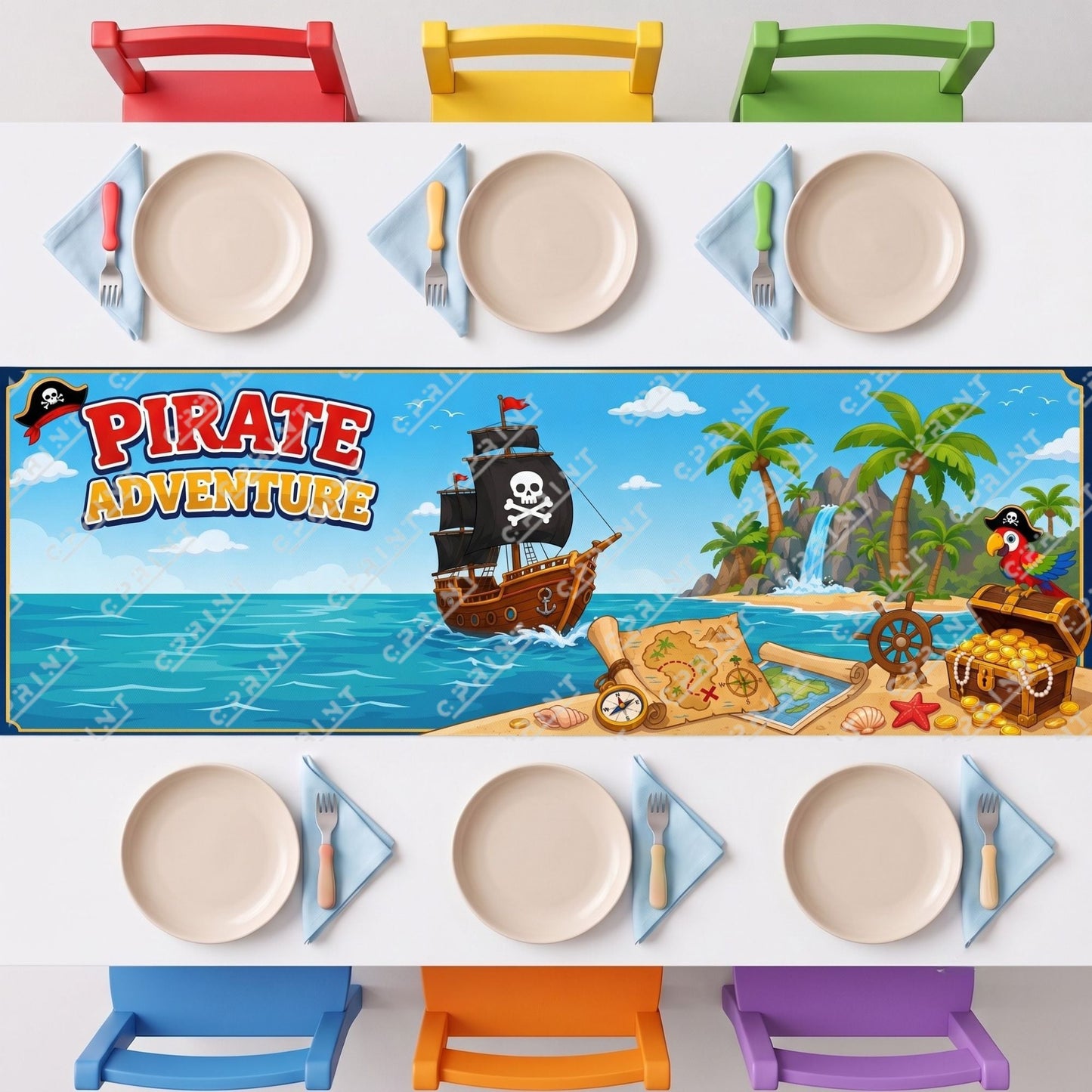 Pirate Adventure Event Table Runner - C Print USA