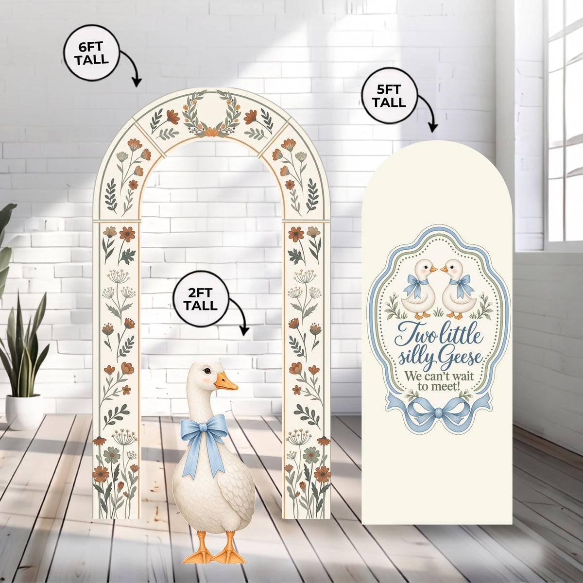 Premium Two Little Silly Geese Backdrop Bundle