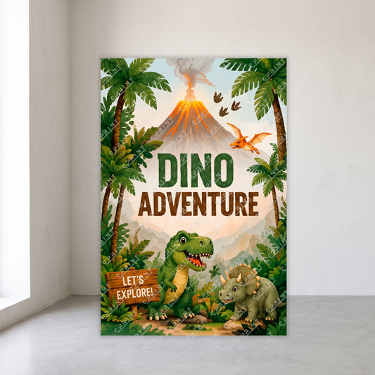 Dino Adventure Dinosaur Birthday Party  Backdrop # 1