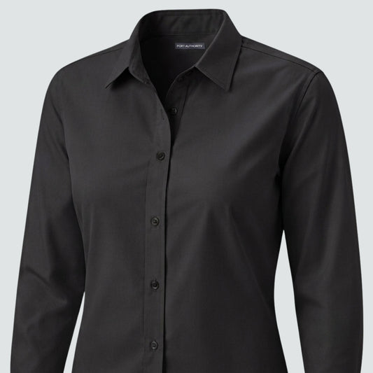 D&J women's perfect fit dress shirts - Black - embroidery