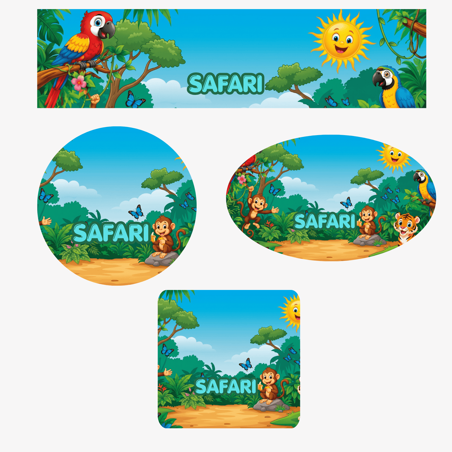 Safari Adventure- Customize Water Bottles Stickers - C Print USA