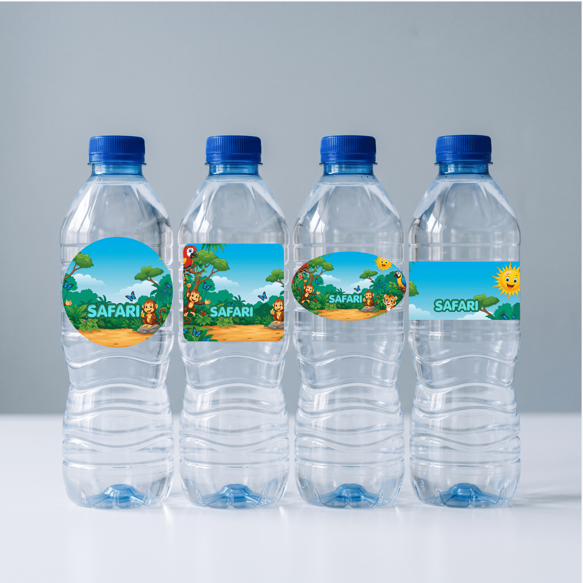 Safari Adventure- Customize Water Bottles Stickers - C Print USA