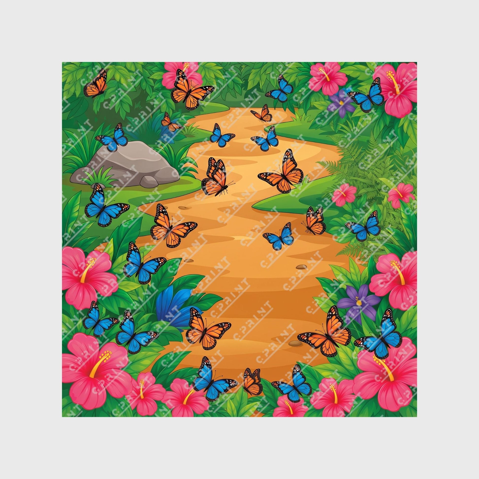 Safari Adventure Printed Party Floor Decals for Event - C Print USA