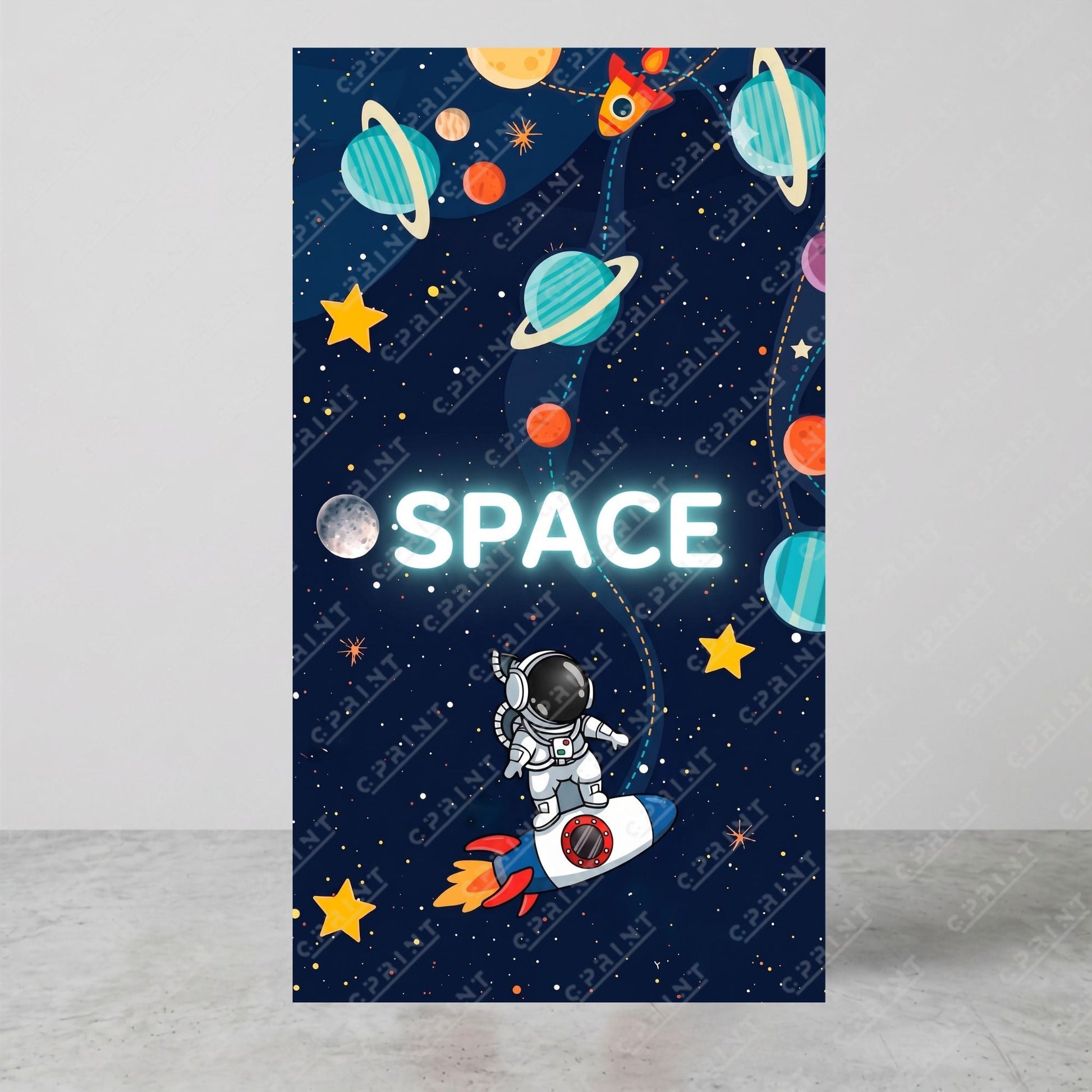 Space Adventure Birthday Party Backdrop - C Print USA