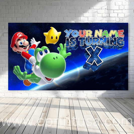 Super Mario Galaxy Custom Name Backdrop - C Print USA