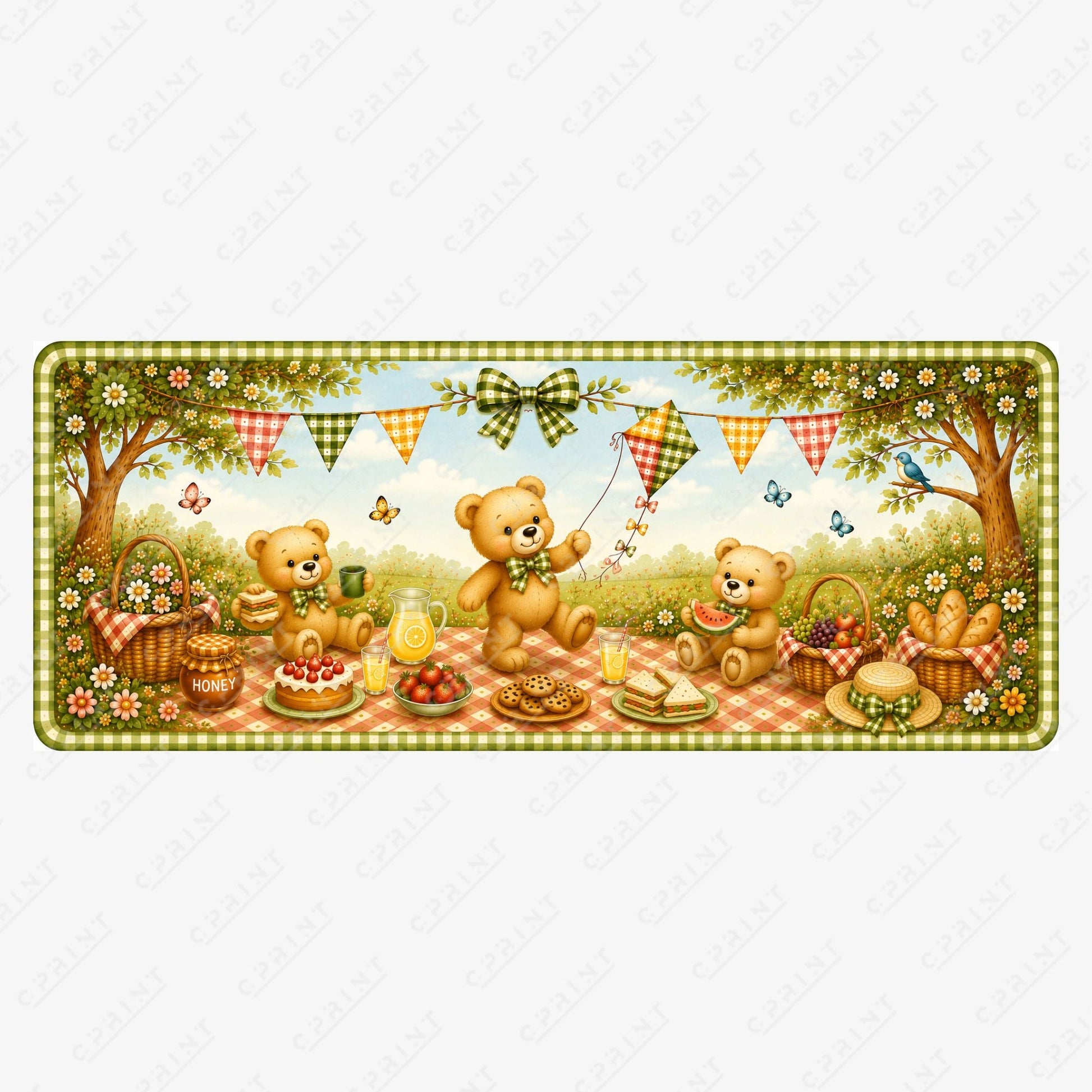 Teddy Bear Picnic Event Table Runner - C Print USA