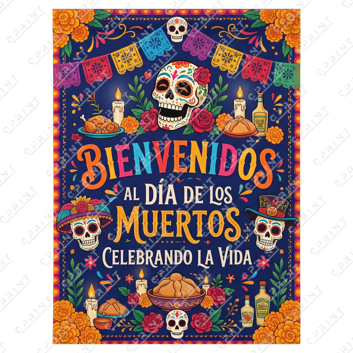 The Día de Los Muertos Welcome Sign - C Print USA
