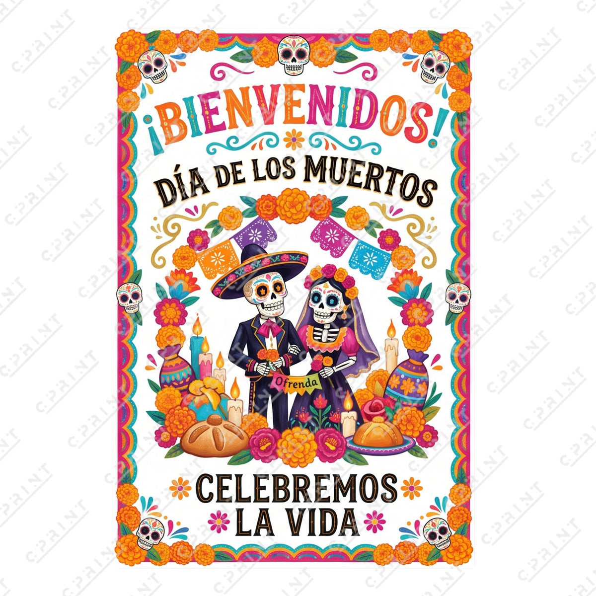 The Día de Los Muertos Welcome Sign - C Print USA