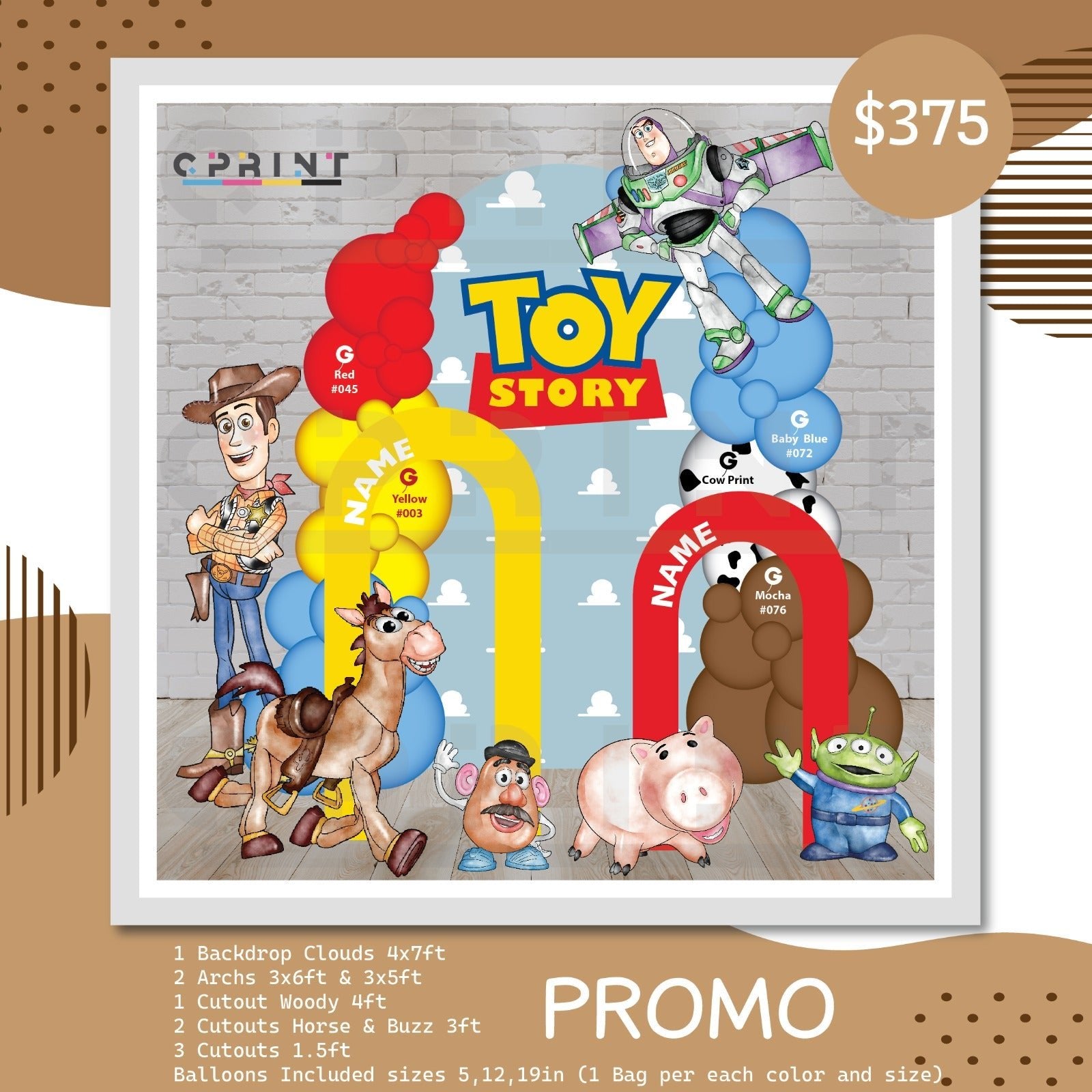 Toy Story Themed Party Bundle Design - C Print USA