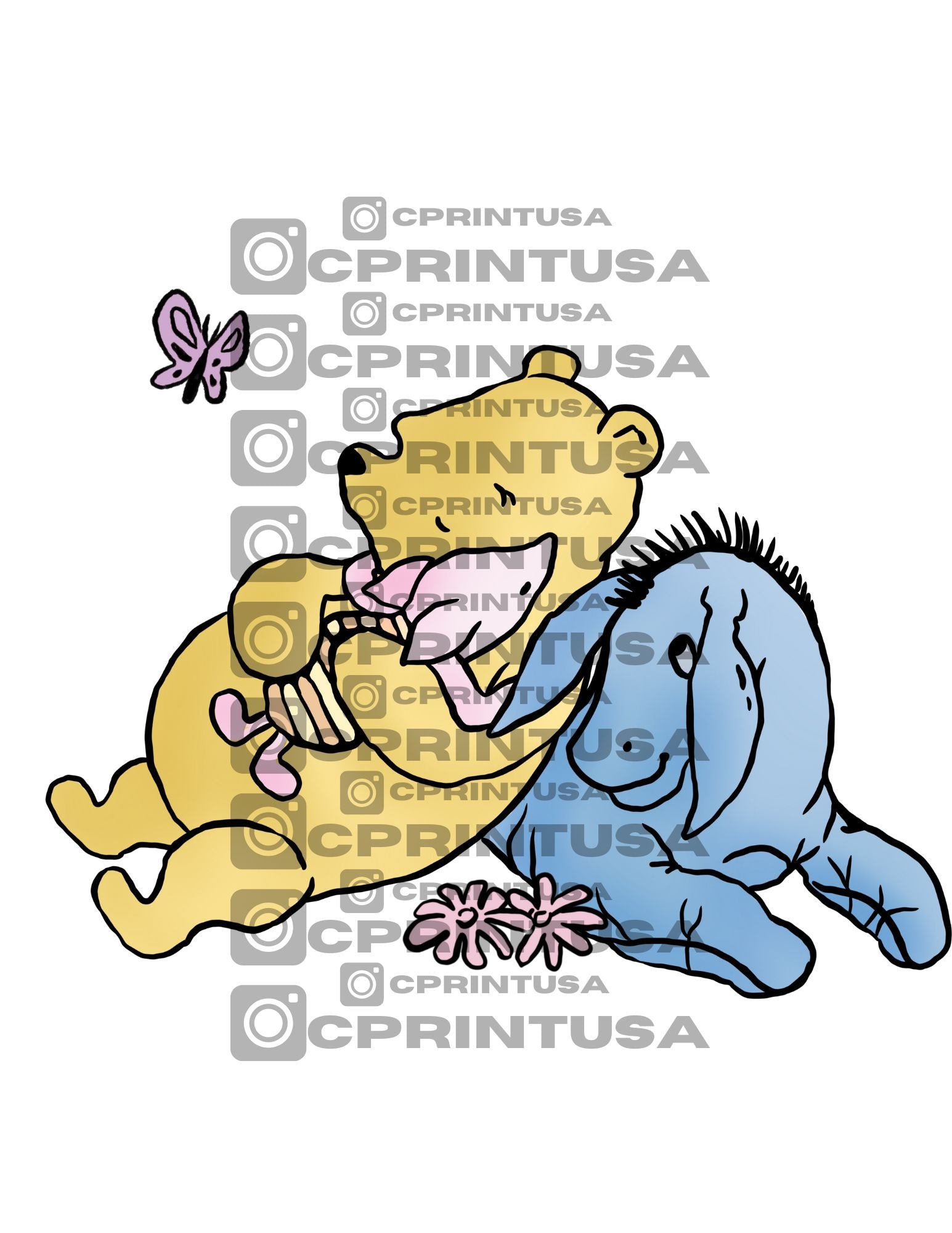 WINNIE POOH WITH EEYORE CUT OUT - C Print USA