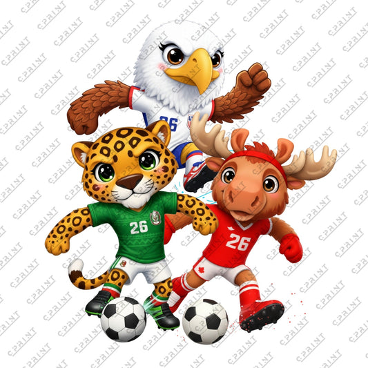 WORLCUP 2026 CHARACTERS EAGLE TIGER AND MOOSE - C Print USA